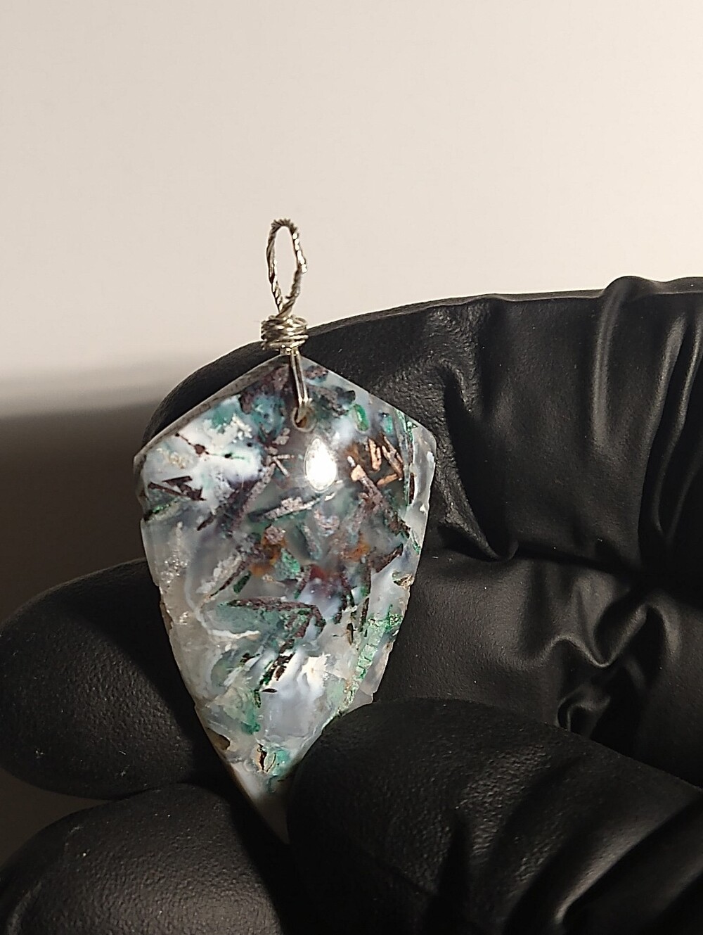 Aquadite Sterling Silver Pendant (Rare)